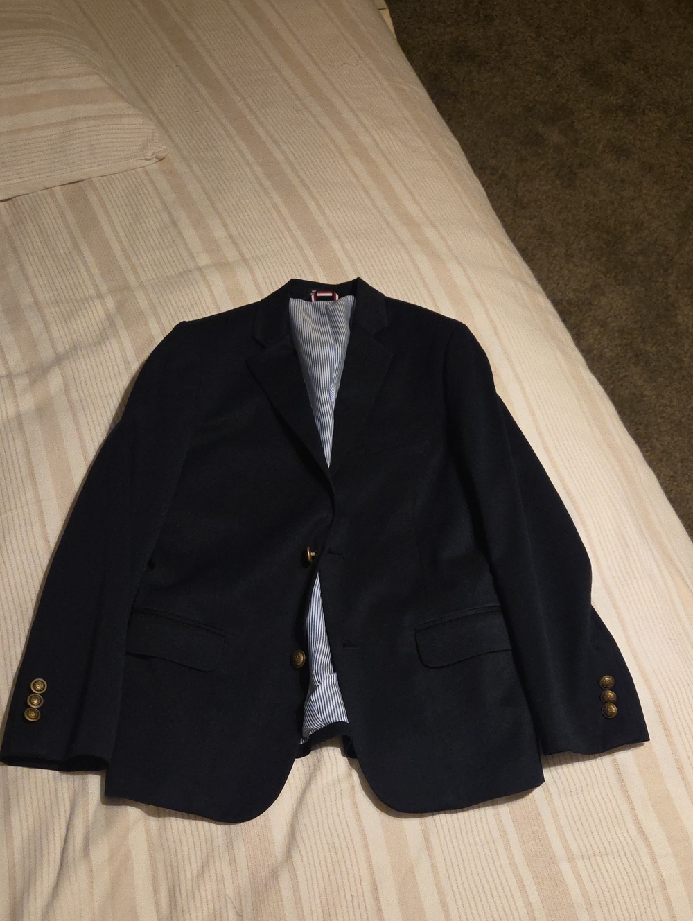 Tommy Hilfiger Boy's Navy Blazer with Brass Buttons